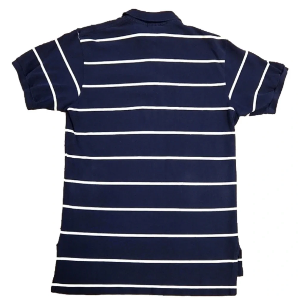 POLO by Ralph Lauren Navy Blue & White Stripes Polo Shirt